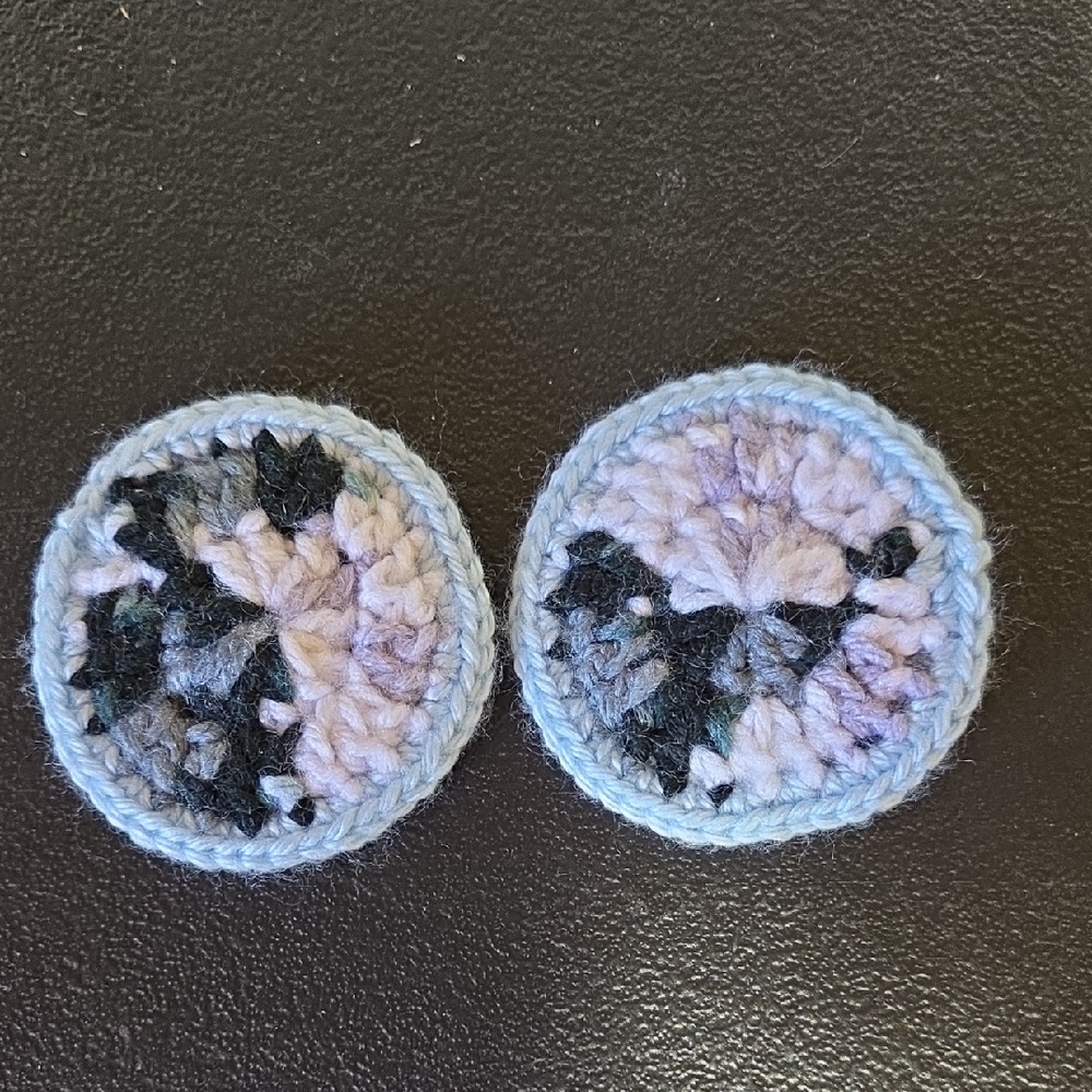 Handcrafted Crochet Coasters - Blue and Black